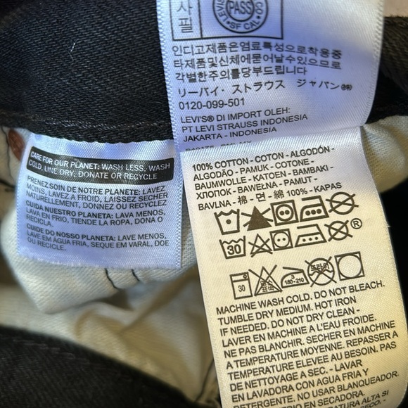 Levi’s 501 relaxed fit button fly denim jeans in black size 34 X 34 - Picture 7 of 7